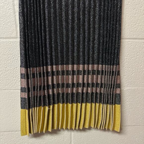 Derek Lam 10 Crosby Pleated Lurex Metallic Skirt Size Small Pleated Midi $495 - Picture 10 of 13